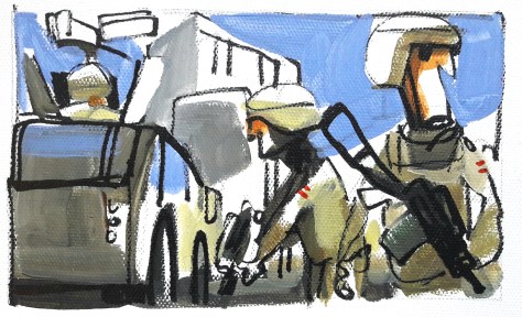 Soldados con Distintivo rojo. Misión: Recoger el cuerpo de un compañero caído.